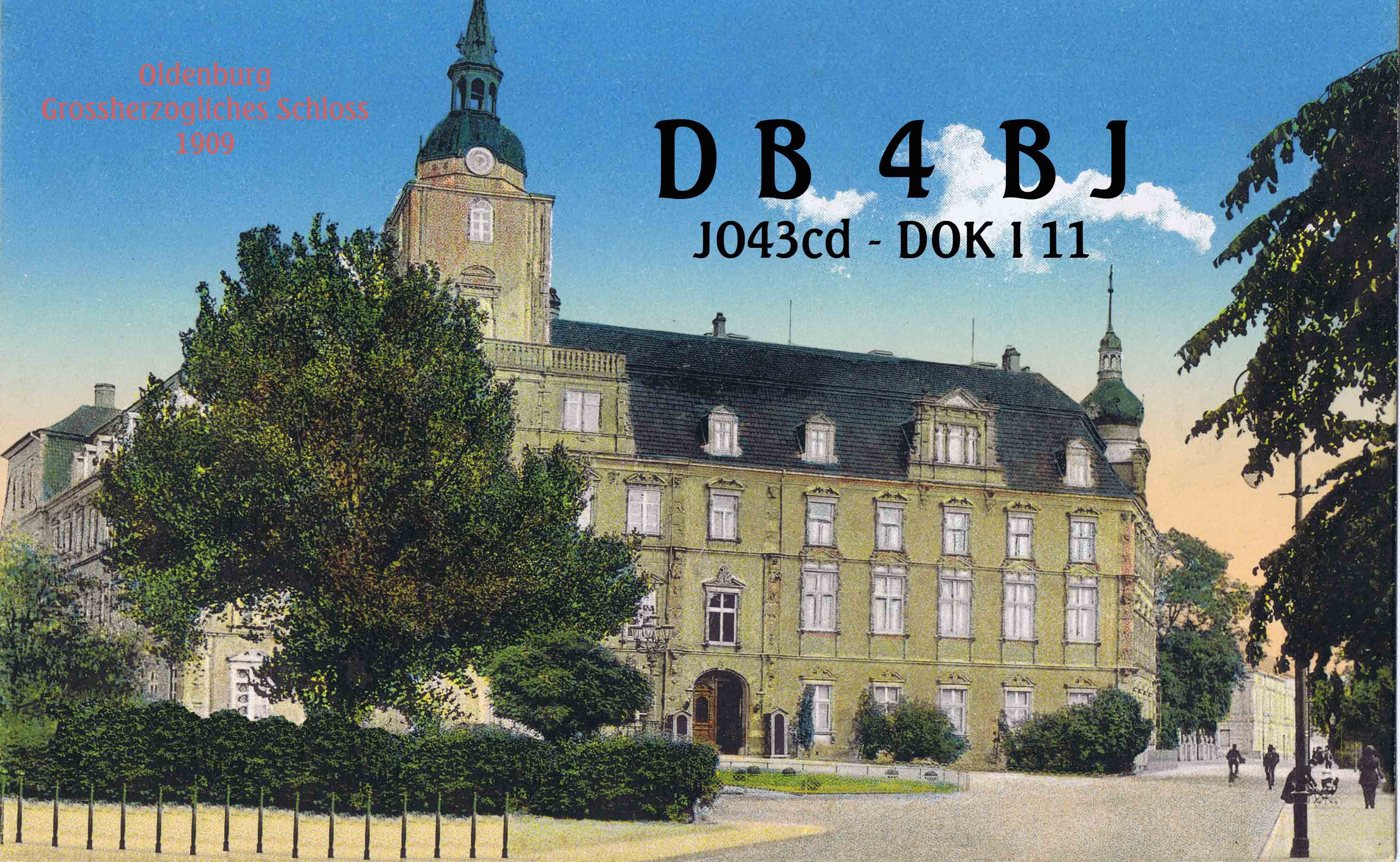 Ansichtskarte-Oldenburg-Schloss-Eintragungen